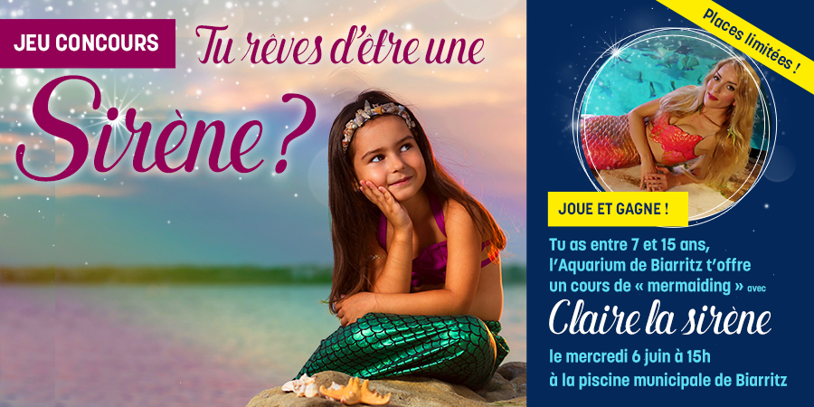 L'Aquarium de Biarritz offre un cours de “mermaiding” avec Claire la sirène