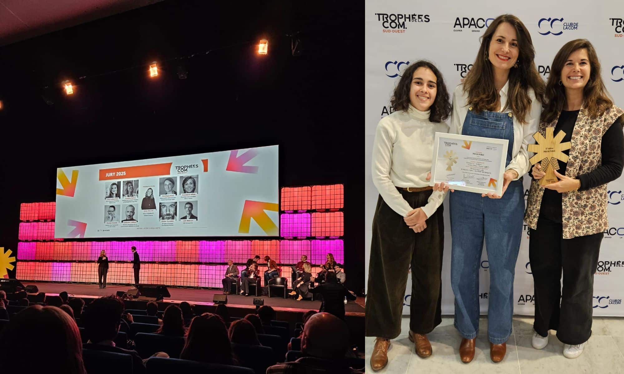 Présentation de la cérémonie des trophées de la communication régionale et l'équipe de communication avec le prix