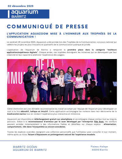 communique-de-presse-aquazoom-trophees-communication-aquarium-de-biarritz